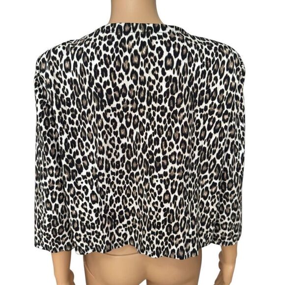 Philosophy Leopard Print Open-Front Cropped Blazer size L - Picture 3 of 10